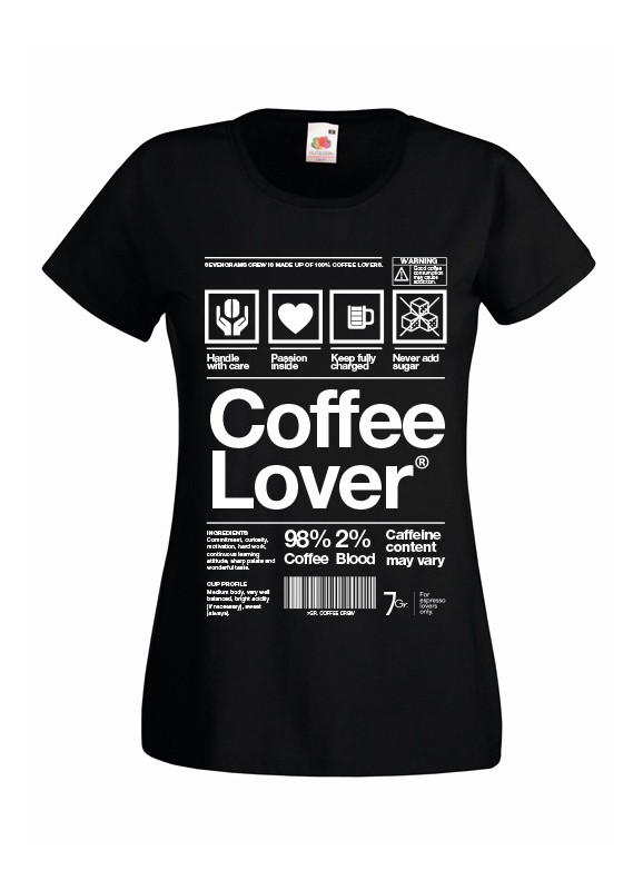 Maglietta Coffee Lover | Mod. Donna | Tg. S
